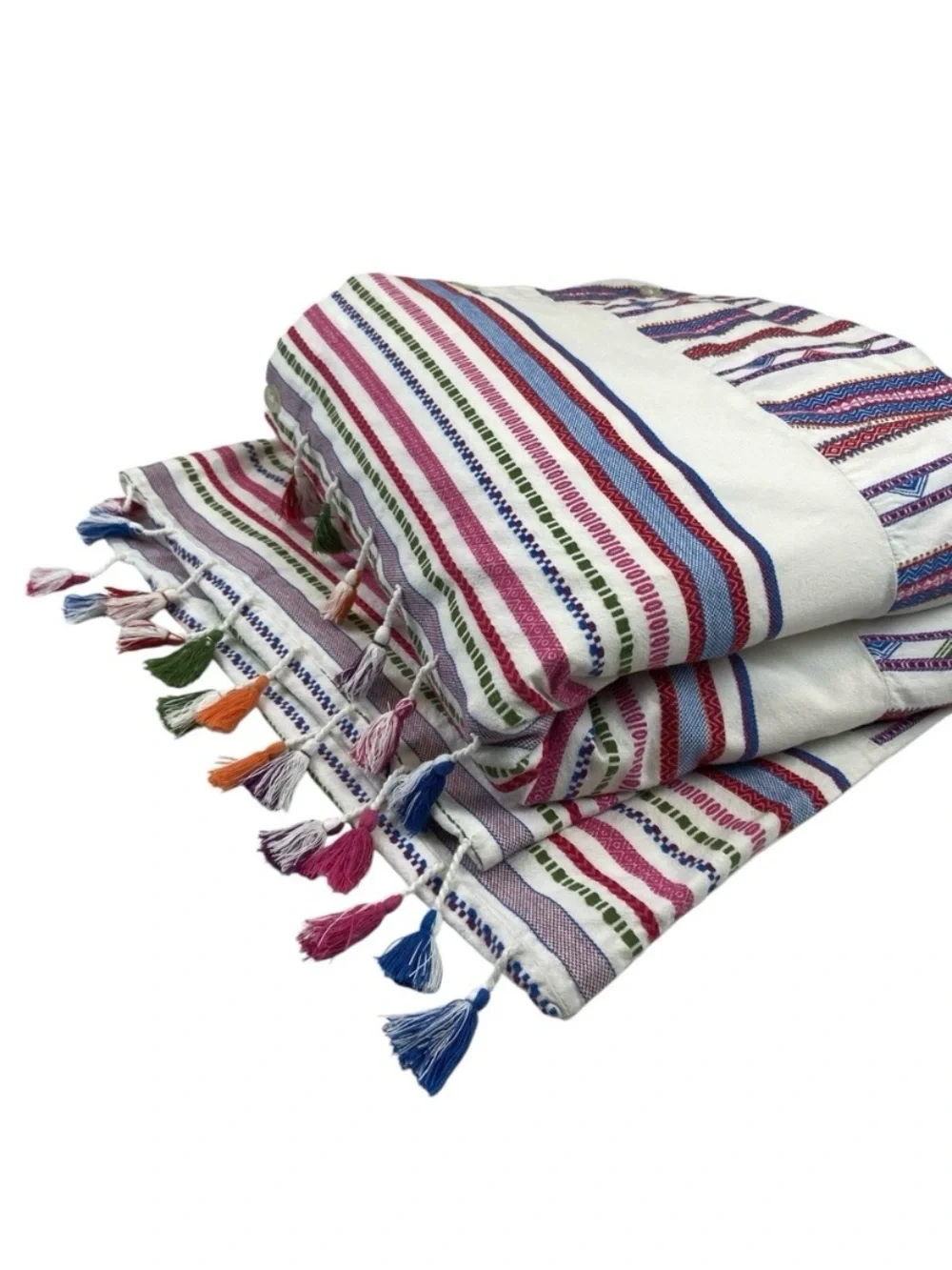 Anthropologie Woven Rosado Duvet Cover And Pillow Shams Set